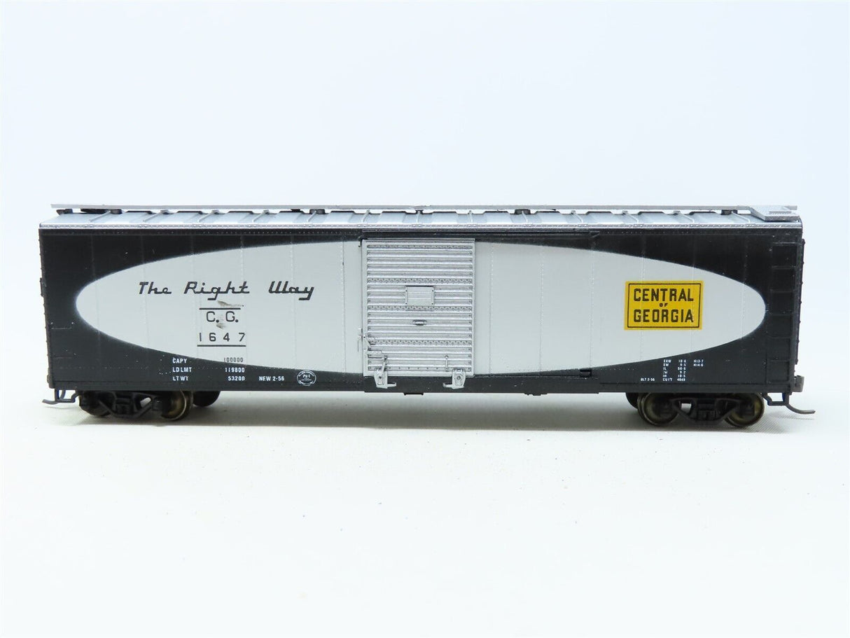 Bev-Bel 1068-6 50' Single-Door Boxcar C.G. Central of Georgia "The Right Way" #1682 HO Scale