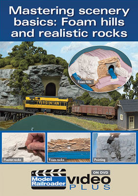 Kalmbach Publishing Co 15301 Mastering Scenery Basics DVD -- Foam Hills and Realistic Rocks, 1 Hour, 21 Minutes