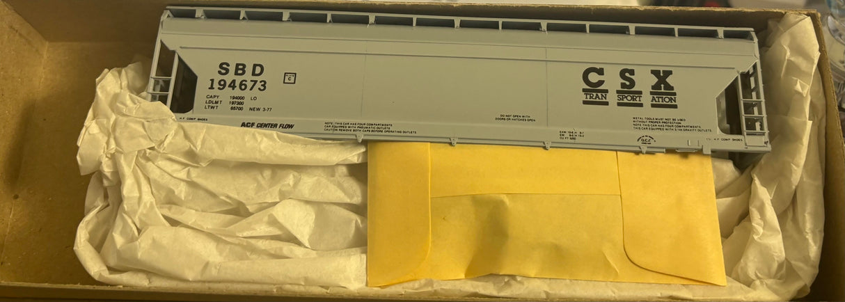 Bev-Bel 1426 ACF Center-Flow Hopper SBD Seaboard "CSX" #194673 HO Scale