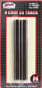 2002 Atlas / 6" STRAIGHT  6/PACK Code 55 (Scale=N) #150-2002