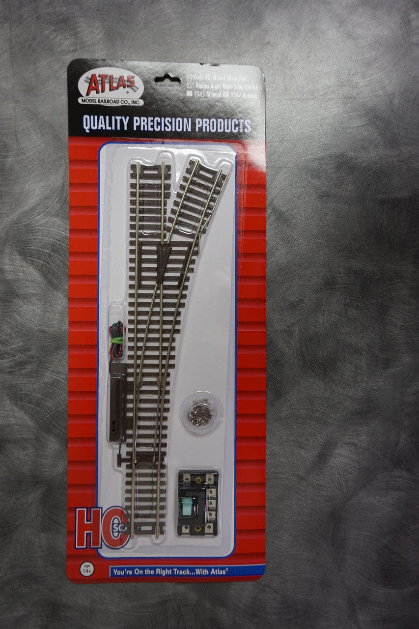 547 Atlas / Remote Snap-Switch 22” Radius - RightHand Code 83 (Scale=HO) #150-547