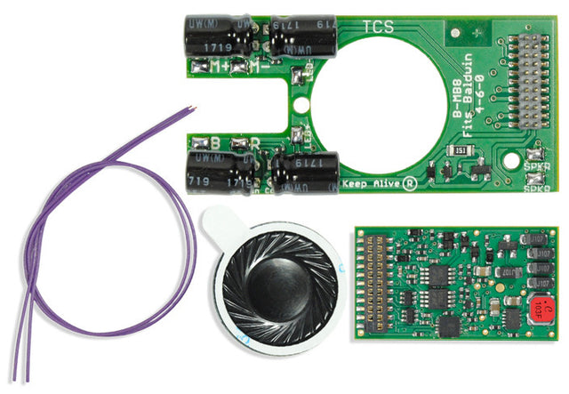 SKU: 1922
This WSK-BAC-8 WOWKit is a DCC sound total conversion solution which includes all of the components necessary to convert your engine to WOWSound with a built-in Keep-Alive™. Purchasing these various items in a single kit not only provides an economical solution it also gives you the assurance that you'll have everything you need for your install.This WOWKit makes for a simple and easy installation so organized and clean it makes everyone look like a professional! Each WOWKit has beautiful instal