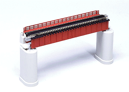 Kato 20-460 124mm (4 7/8") Deck Plate Girder Bridge, Red; N Scale, 20460