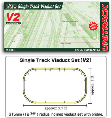 Kato 20-861 V2 Single Track Viaduct Set Unitrack; N Scale, 20861