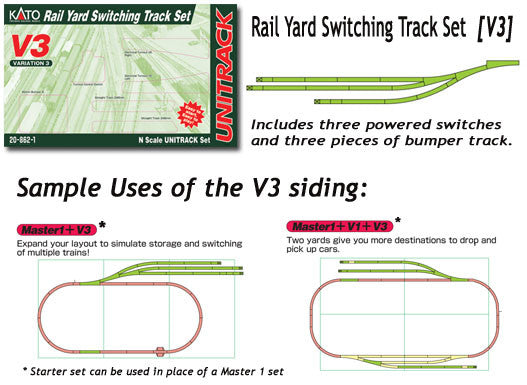 Kato 20-862 V3 Rail Yard Switching Set Unitrack; N Scale, 20862