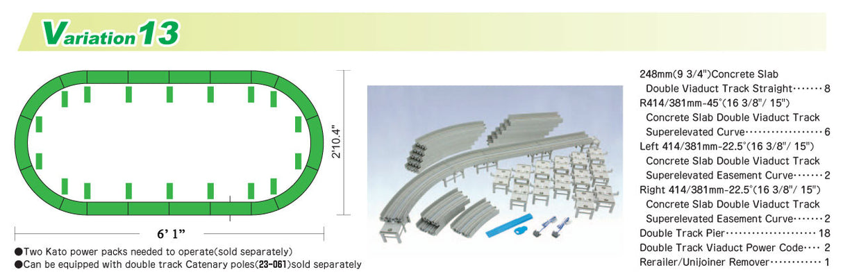 Kato 20-872 V13 Double Track Elevated Loop Set Unitrack; N Scale, 20872
