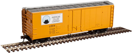 Atlas 20003492 40' Plug Door Boxcar - American Colloid LOVX #7121 (orange, silver, Volcano Logo) HO Scale
