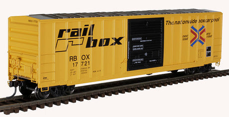 Atlas 20006216 FMC 5077 50' SD Boxcar RBOX - Railbox #17721 (yellow, black) HO Scale