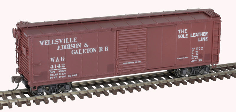 Atlas Master 20007086 USRA Steel Rebuilt 40' Boxcar - Wellsville, Addison & Galeton RR #4142 (Boxcar Red, white) HO Scale