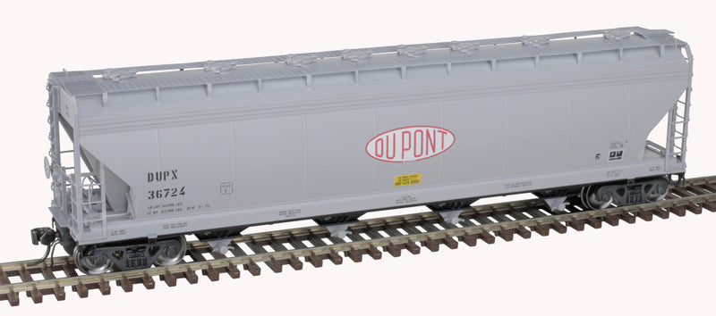 Atlas 20007375 ACF 5250 Covered Hopper - DUPX DuPont #36736 (gray, black, red) HO Scale