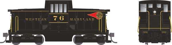 Rapido 48566 GE 44-Tonner - Sound and DCC -- Western Maryland #76 (black, red, yellow; Fireball Logo) HO Scale