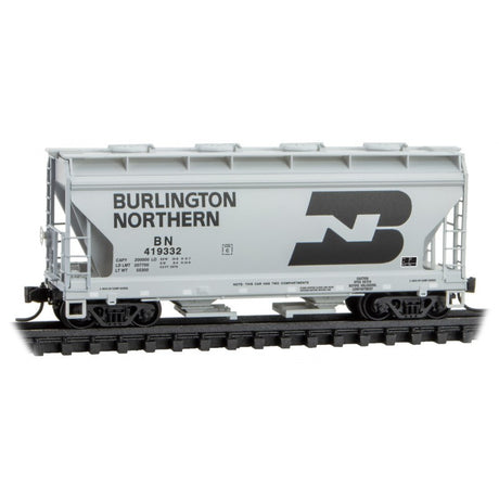 Micro Trains 993 00 215 2 Bay Covered Hopper BN Burlington Northern 4 Car Runner Pack