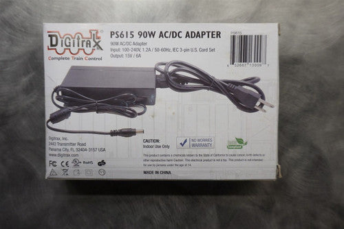 PS615 Digitrax / RTR 90W AC/DC 15VDC 6 Amp  (Scale = ALL)  Part # 245-PS615
