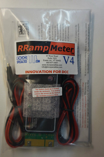DCC SPECIALTIES 246 RRAMPMETER V4 - Circuit Module -- Version IV - Enclosed w/Clip Leads & Battery Backup for High Voltage (Scale=ALL) 246-RRAMPMETER V4