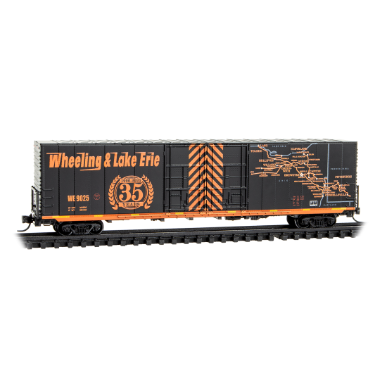 Micro Trains 102 00 330 60' Boxcar - Ready-to-Run -- Wheeling & Lake Erie 35th Anniversary Rd# 9025 N Scale
