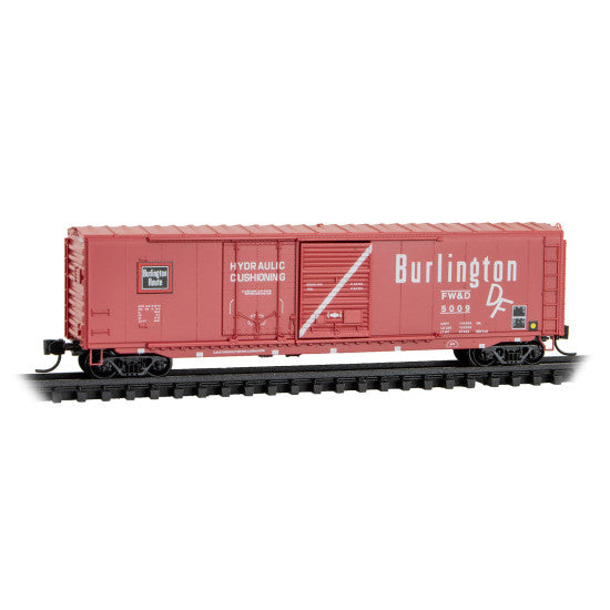 Micro-Trains 076 00 180 50' Standard Boxcar Fort Worth & Denver – Burlington Rd# 5009 N Scale