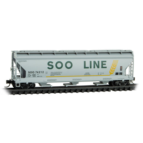 Micro-Trains 094 00 155 3 Bay Covered Hopper - Soo Line Rd# 74212 N Scale