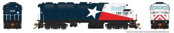 Rapido 19527 GMD F59PH - Trinity Rail Express TRE #122 (solid blue, red, white) LokSound and DCC HO Scale