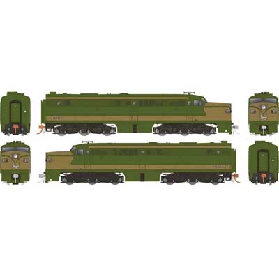 Rapido 23544 ALCO PA1 - PB1 set Alco Demonstrator #9077, 9078 (CN green, gold) w/LokSound & DCC HO Scale