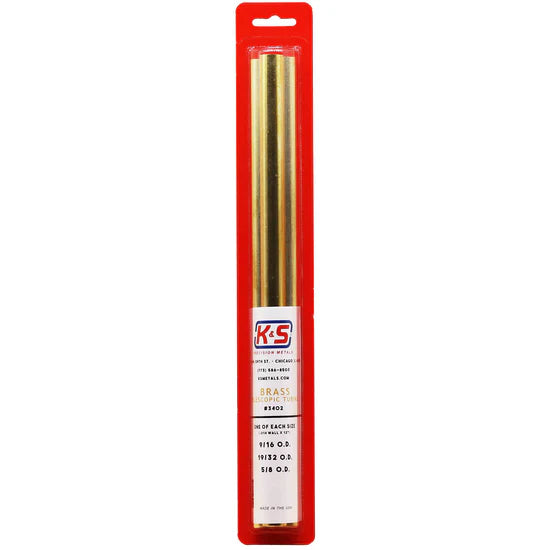 K&S Precision Metals 3402 Round Brass Telescopic Tubing Assortment *Large (3 Pieces)
