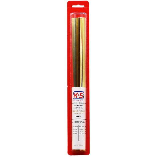 K&S Precision Metals 3407 Brass Strip Assortment (12 Pieces)