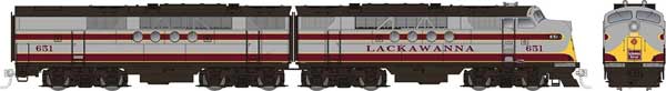 Rapido 53019 EMD FT A-B Set - Delaware, Lackawanna & Western #653A, 653B (gray, maroon) Standard DC HO Scale