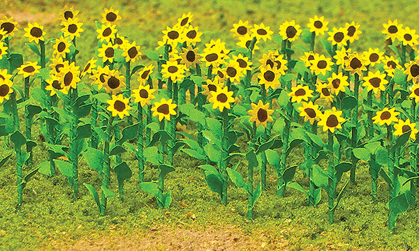 95523 (HO Scale) JTT-373-Sunflowers Assempled 1" pkg (16)