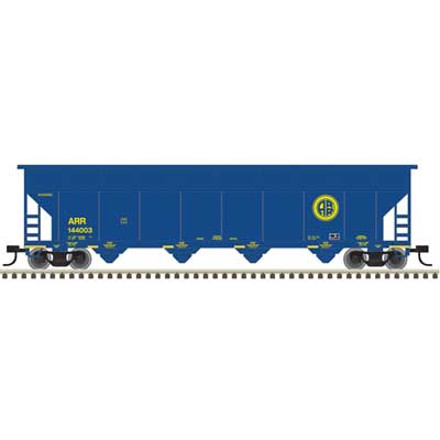 Atlas 50007103 ACF 5250 4-Bay Centerflow Hopper - Ready to Run -- Alaska Railroad #144019 (blue, yellow) N Scale