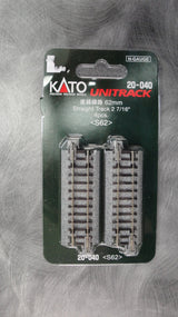 Kato 20-040 Unitrack 62mm (2 7/16") Straight Track [4 pcs]; N Scale, 20040