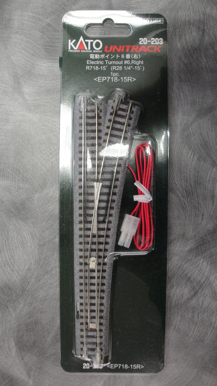 Kato 20-203 Unitrack #6 Right Turnout with 718mm (28 1/4") Radius Curve; N Scale, 20203