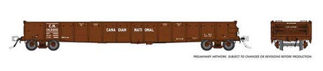 Rapido 50048A CN - Canadian National #143489 (As-Delivered, Boxcar Red) 52' 6" Canadian Mill Gondola HO Scale