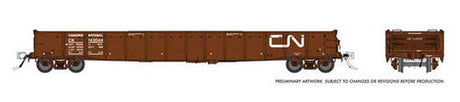 Rapido 50050A CN - Canadian National #143256 (Boxcar Red, Noodle Logo) 52' 6" Canadian Mill Gondola HO Scale