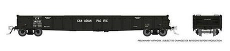Rapido 50051A CP - Canadian Pacific #341780 (As-Delivered, black) 52' 6" Canadian Mill Gondola HO Scale