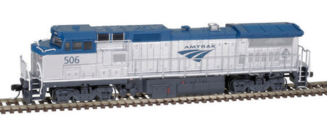 Atlas Gold 40005185 GE Dash8-32BHW Amtrak #514 (Phase V, blue, silver, white sill) with Pilot Mounted Ditch Lights DCC & Sound N Scale