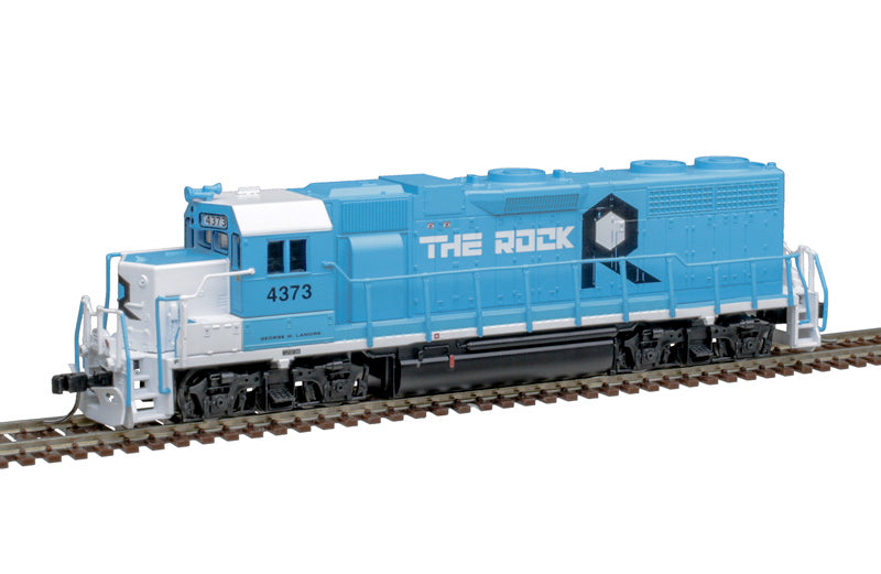 Atlas 40005632 EMD GP38 Rock Island Rail #4373 (2020s, blue, black, white, Ditch Lights) DCC & Sound N Scale