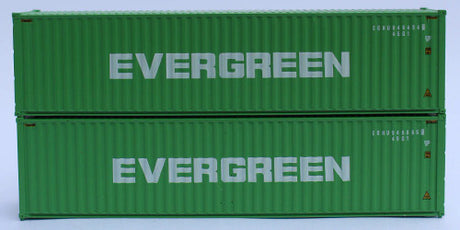 JTC MODEL TRAINS 405134 EVERGREEN (EGHU scheme)– 40' HIGH CUBE containers with Magnetic system, Corrugated-side N Scale