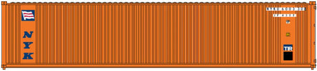 JTC MODEL TRAINS 405508 NYK ( INITIALS) 40' Standard Height 8'6 2-P-44-P-2 Panel side standard wave corrugations containers N Scale