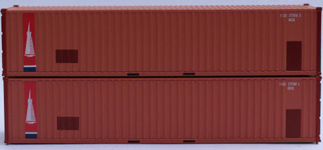 JTC MODEL TRAINS 405510 TRANSAMERICA 40' Standard Height 8'6 corrugated PANEL side steel containers N Scale