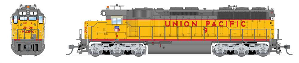 BLI 4295 EMD SD45, UP Union Pacific #9, Yellow & Gray, Paragon4 SOUND & DCC HO Scale