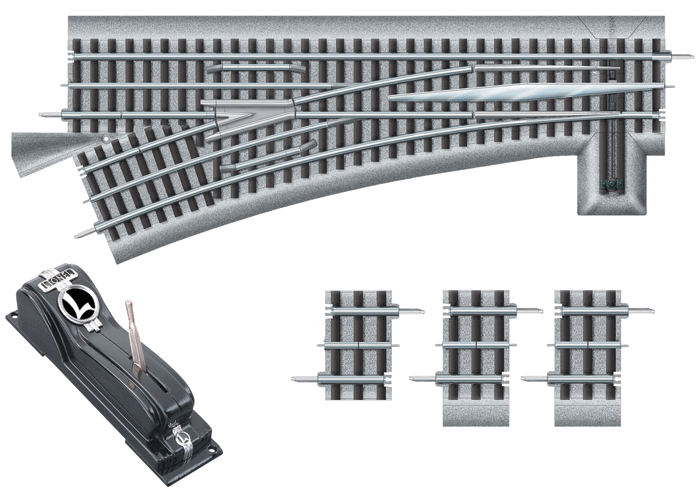 612057 Lionel / O-60 FasTrack Remote Left-Hand Switch (Scale=O) #434-612057