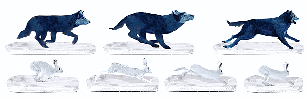 624252 Lionel / Polar Express Animal Pack -- 3 Wolves, 4 Rabbits (Scale=O) #434-624252