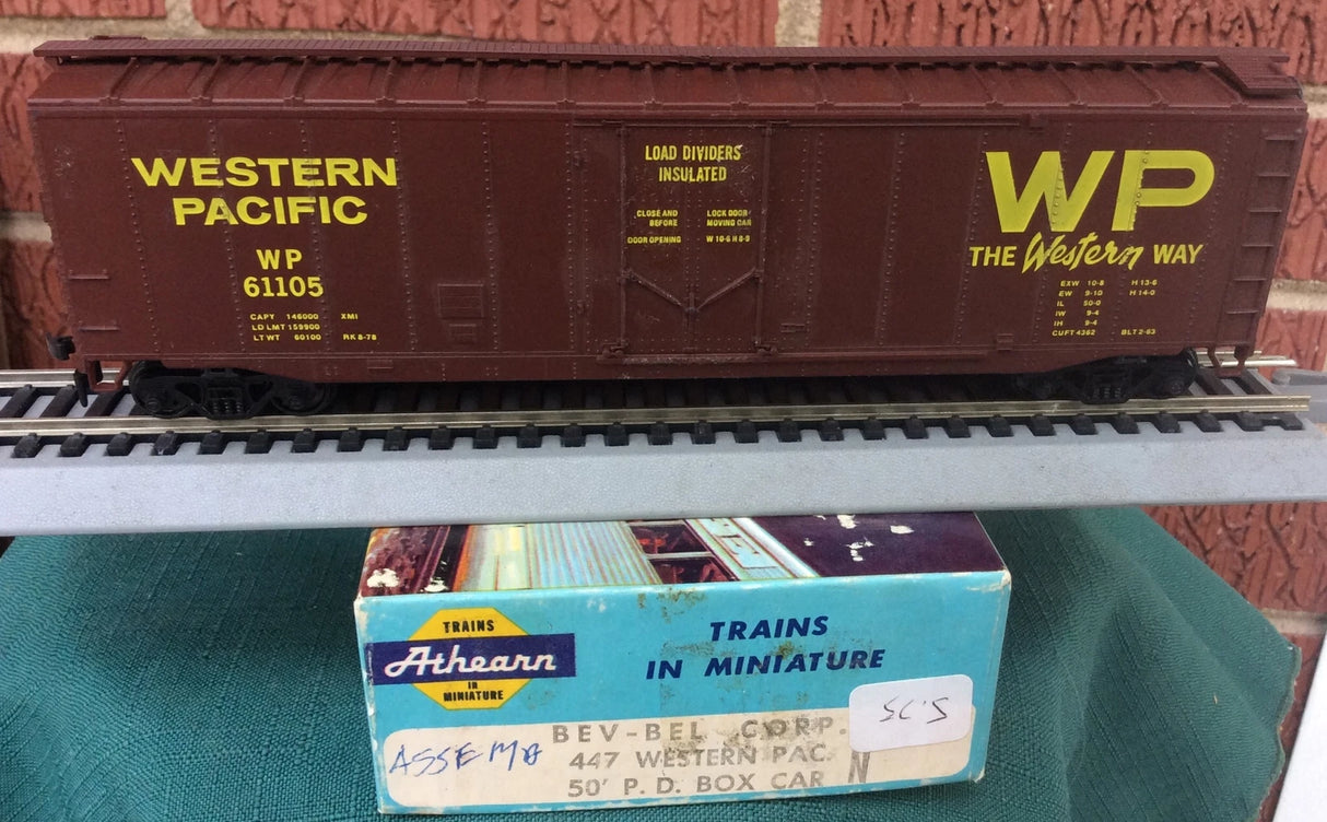 Bev-Bel 447-2 50' Plug-Door Boxcar WP Western Pacific #61148 HO Scale