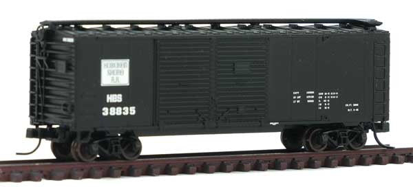 Atlas 50003648 40' Double-Door Boxcar - Hoboken Shore #38913 (black, white) N Scale