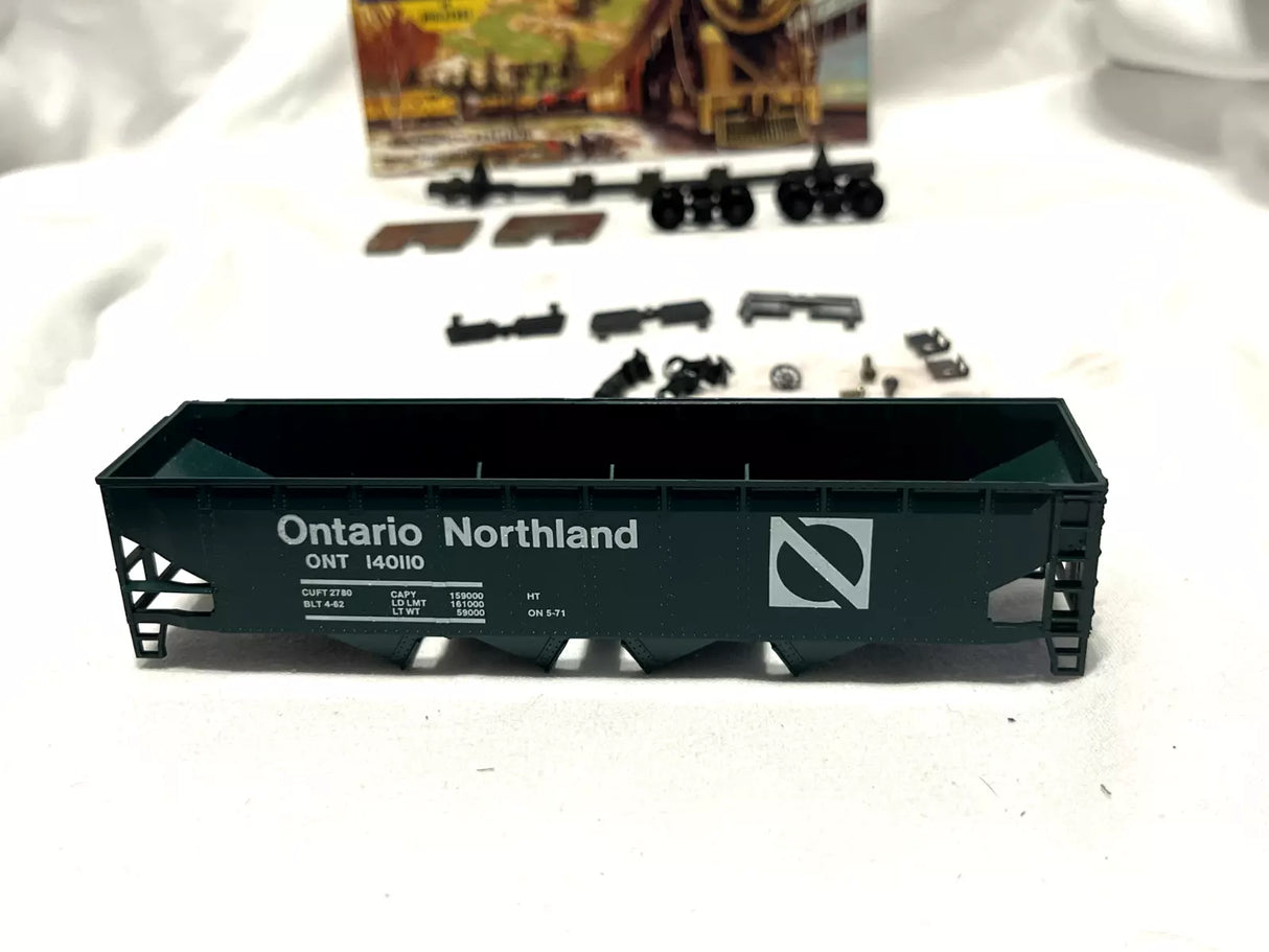 Bev-Bel 475-2 40' Open Top Quad Hopper ON Ontario Northland "Split 'O' In Square" #140127 HO Scale