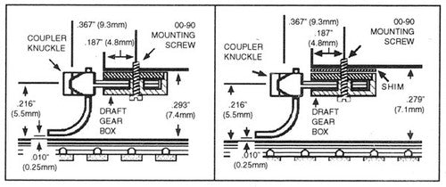 00102007 MICRO TRAINS / {00102007} Kato Coupler Conversion -- Fits SD40 - Medium Shank - Assembled (brown) (1016-1-B) 2 Pair (SCALE=N)