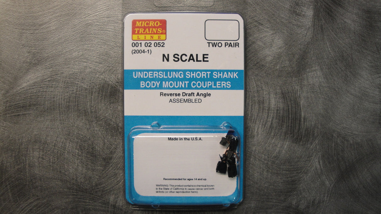 00102052 MICRO TRAINS / 001 02 052 Kato UNDERSLUNG SHORT SHANK BODY MOUNT cplrs SD40-2  (2004-1)  (SCALE=N)