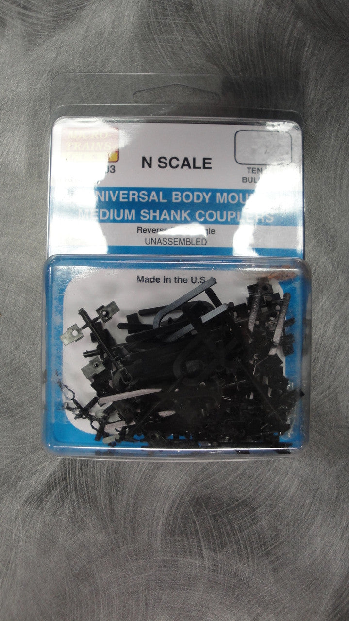 00110003 MICRO TRAINS / 001 10 003UNIVERSAL BODY MOUNT MED SHANK COUPLERS- (1016-10)  (SCALE=N)