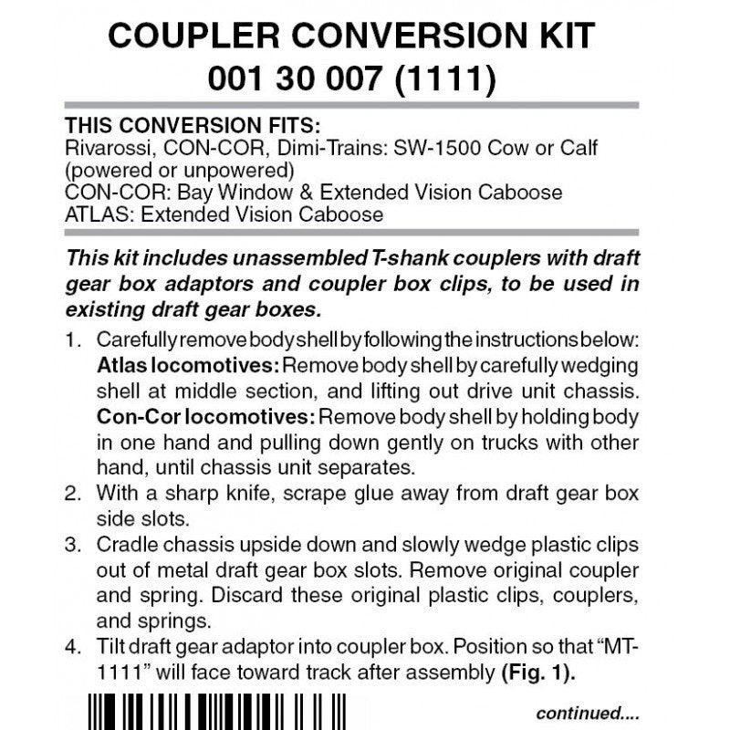 00130007 MICRO TRAINS / 001 30 007 COUPLER CONVERSION KIT (1111)  (SCALE=N)