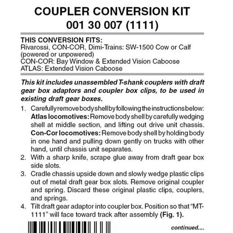 00130007 MICRO TRAINS / 001 30 007 COUPLER CONVERSION KIT (1111)  (SCALE=N)