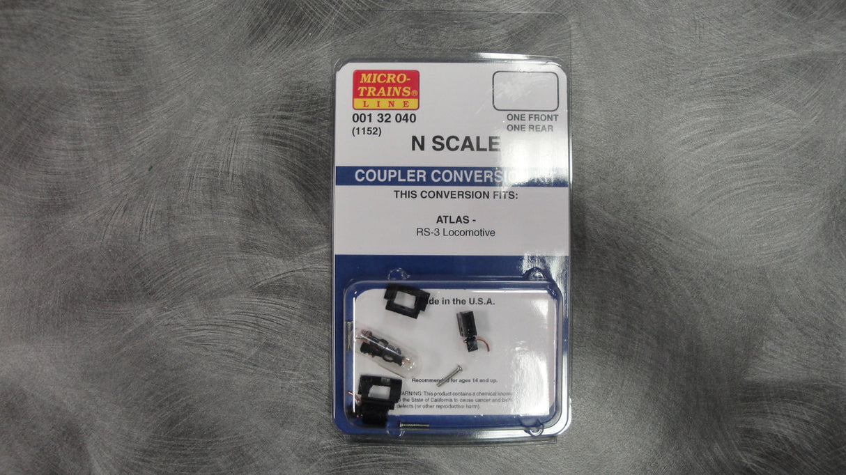 00132040 MICRO TRAINS / 001 32 040 Coupler Conversion Kits w/Pilot Face  Atlas RS3 (1152)  (SCALE=N)